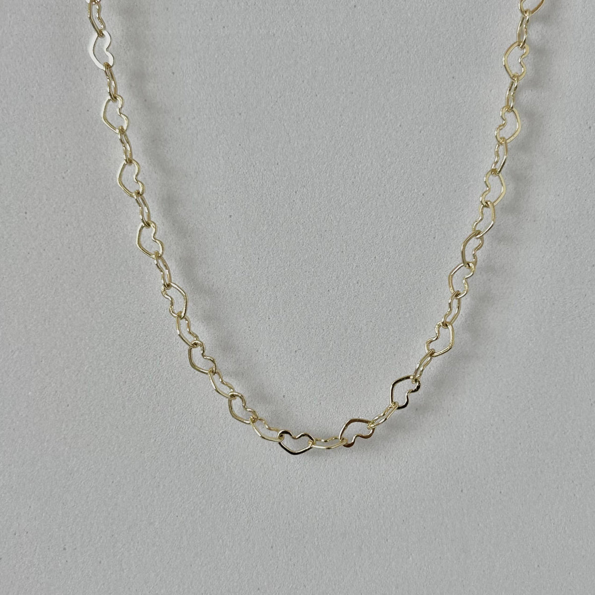 Hearts chain necklace gold filled layering