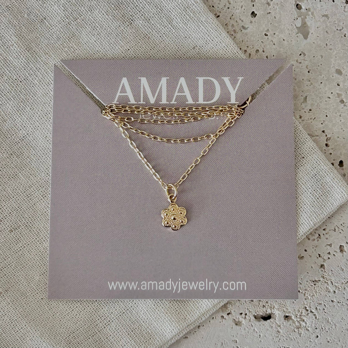 Tiny Flower charm necklace floral jewelry