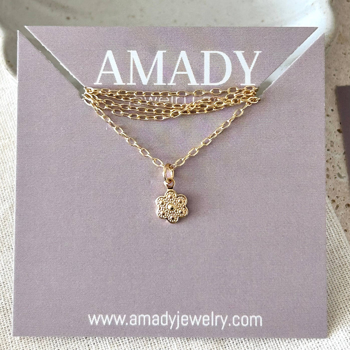 Tiny Flower charm necklace floral jewelry