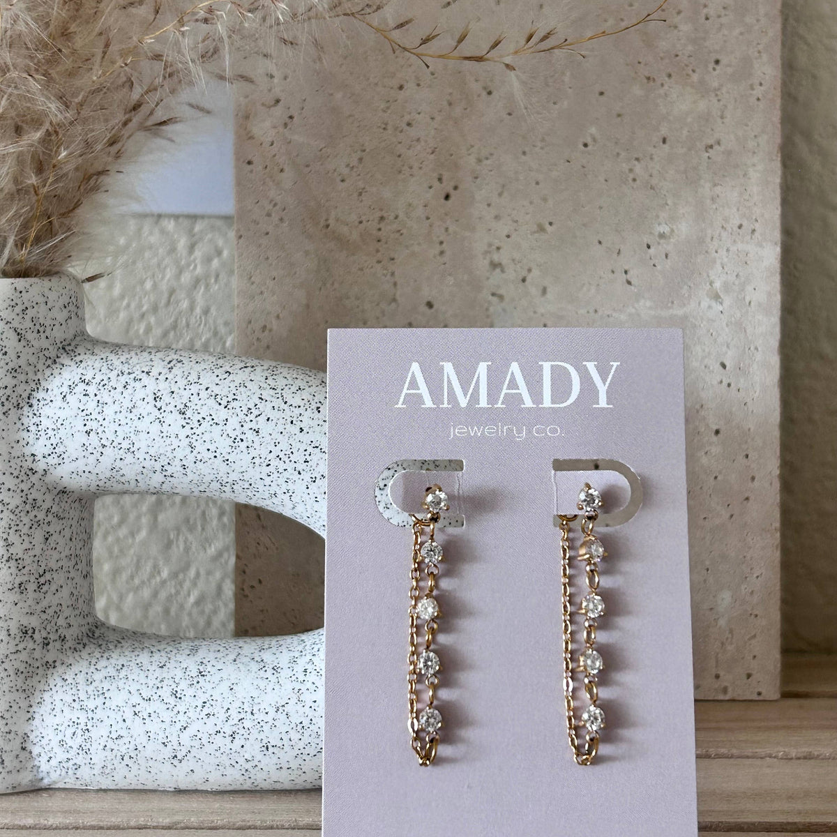 Gold Plated Crystal Dangle Earrings – Lightweight Statement