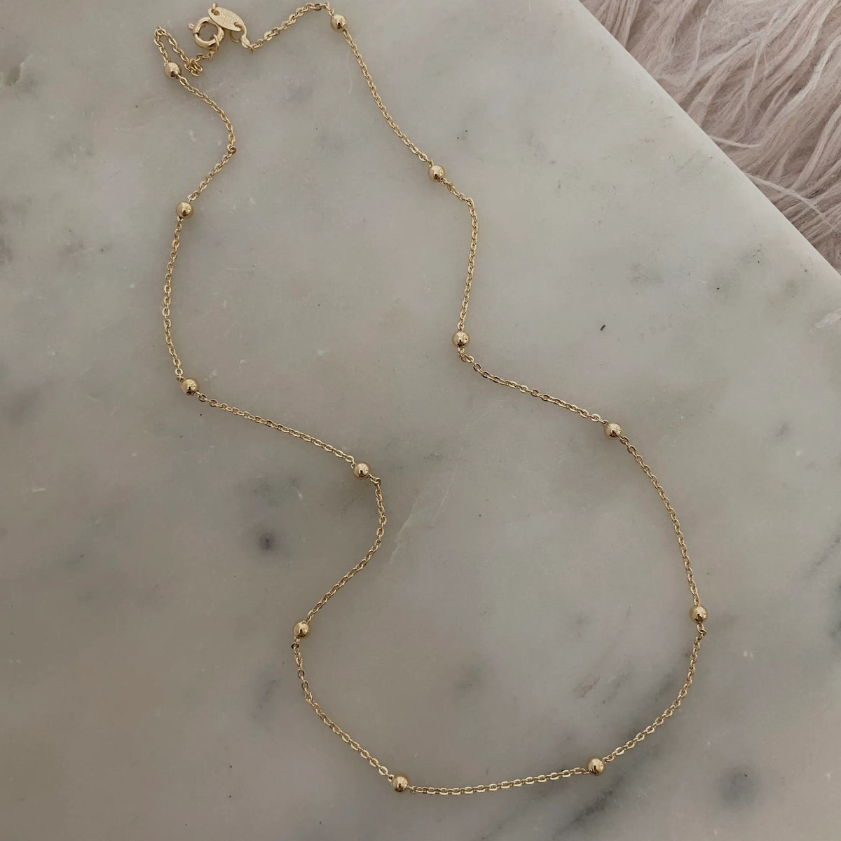 18k gold filled satellite chain layering necklace waterproof