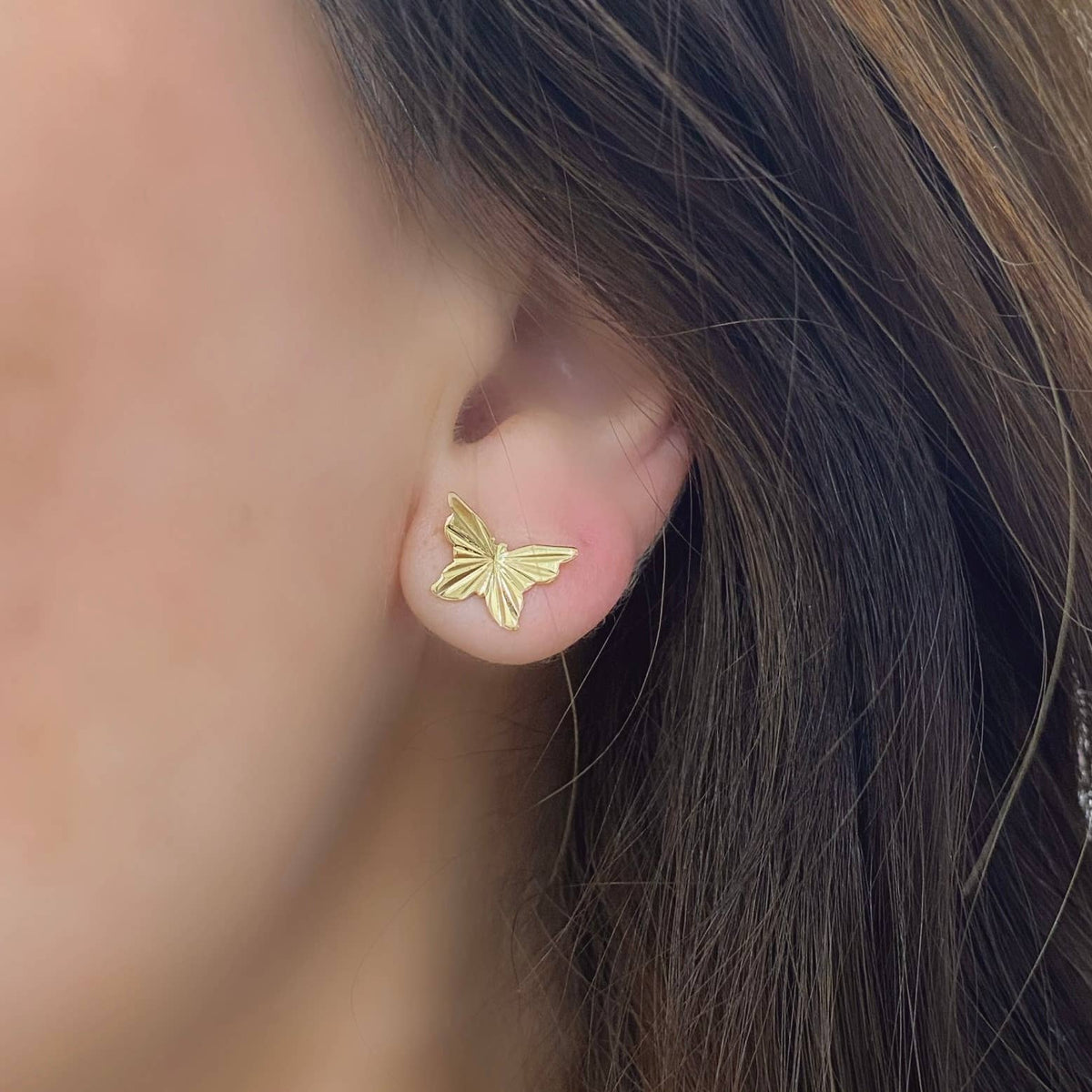 Butterfly fairy post earrings 18k gold filled butterflies