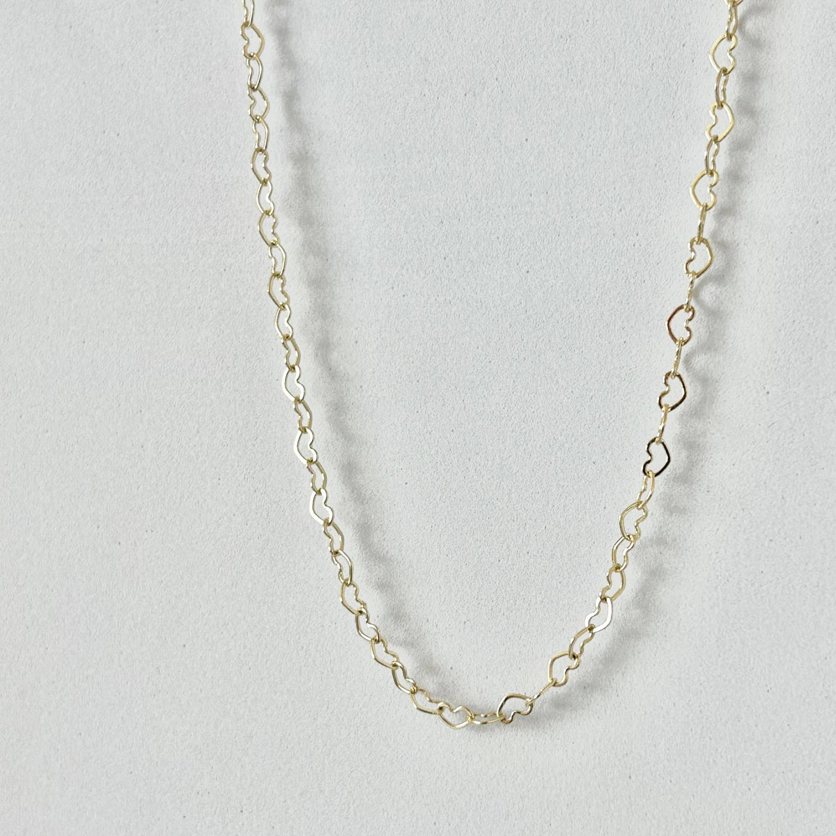 Hearts chain necklace gold filled layering