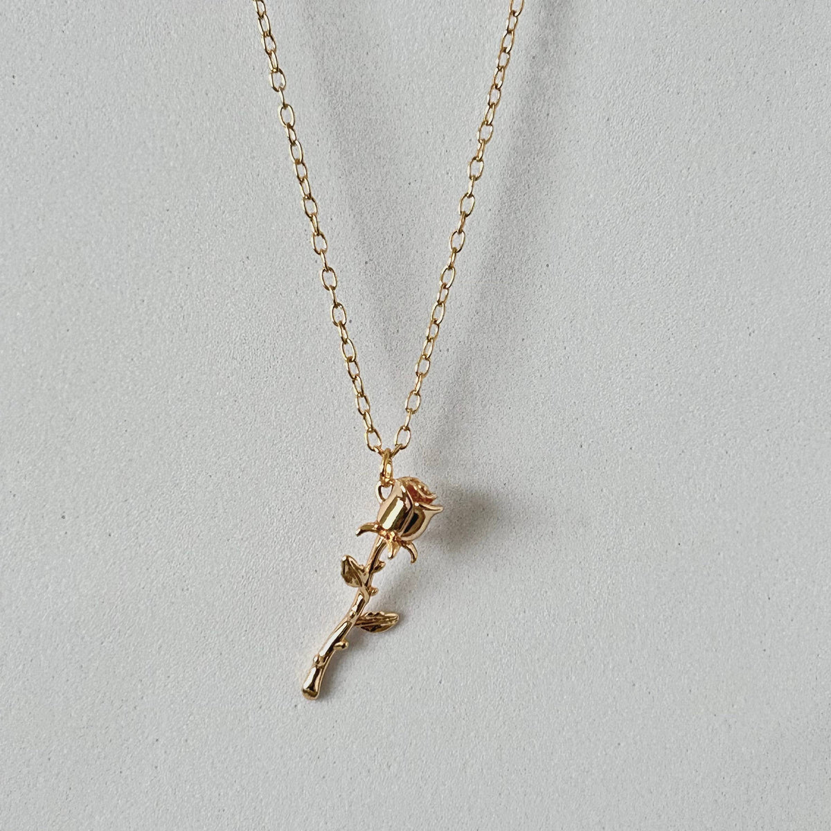 Rose Flower pendant necklace gold filled gold-plated