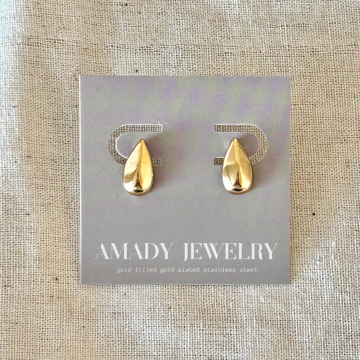 18k Gold Filled Teardrop Post Earrings
