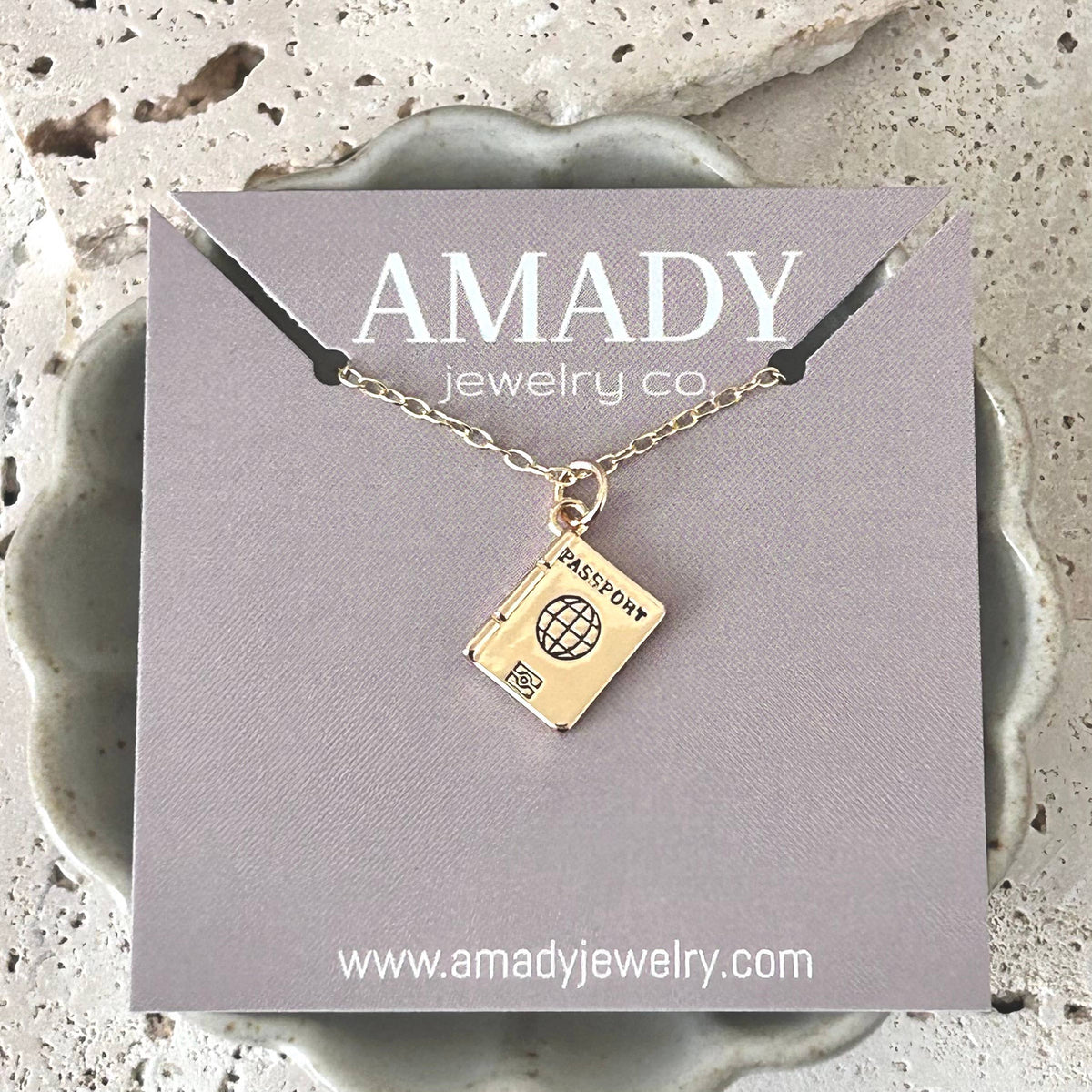 Passport book travel traveling lover pendant charm necklace
