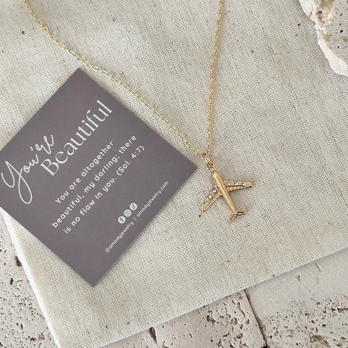 Airplane necklace plane travel necklace aircraft