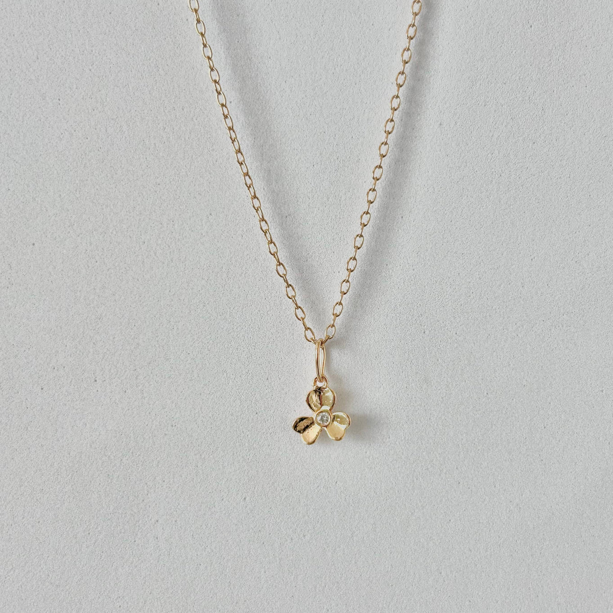 Little Flower Necklace tiny floral pendant charm chain
