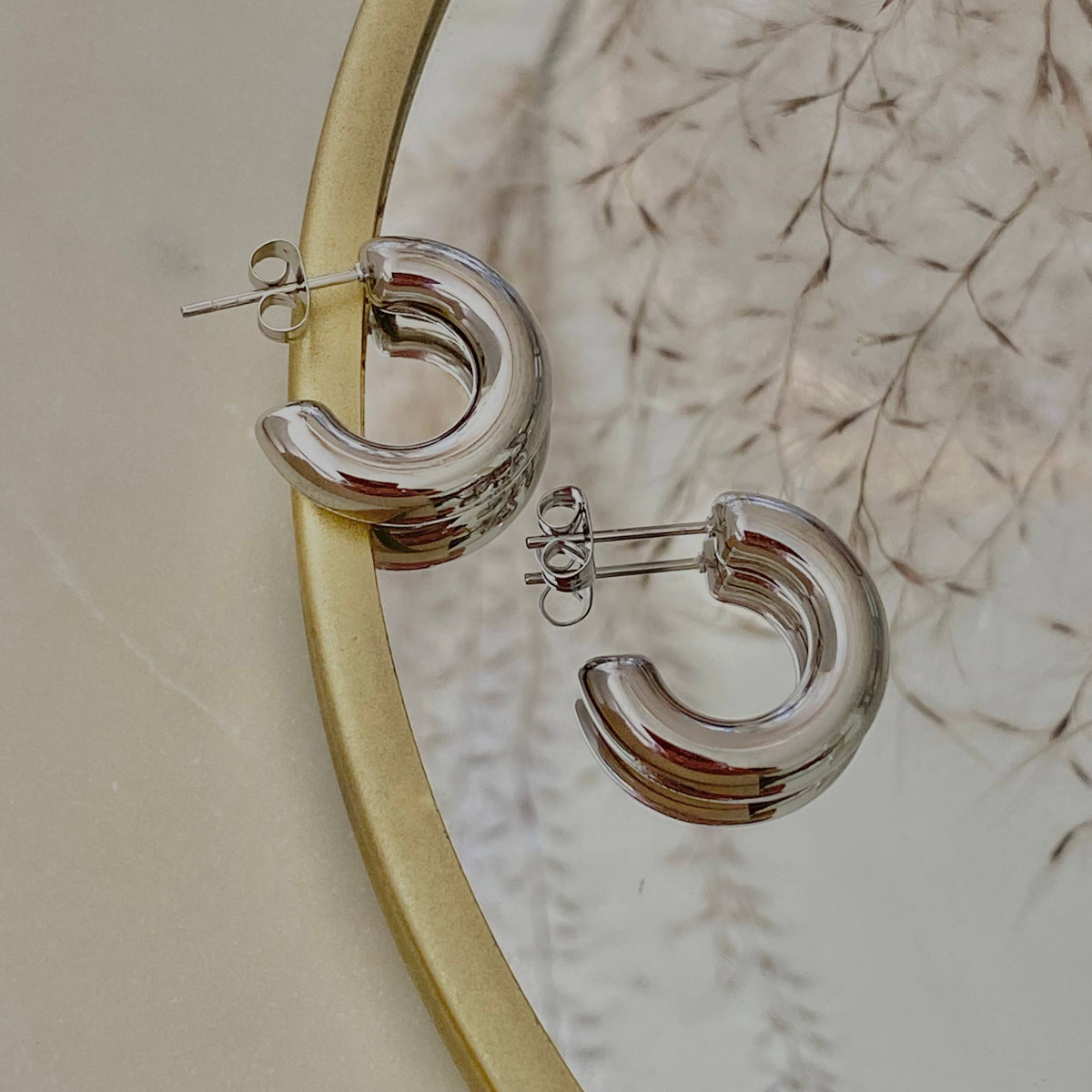 Silver hoops bold 20mm weightless tarnish resistant