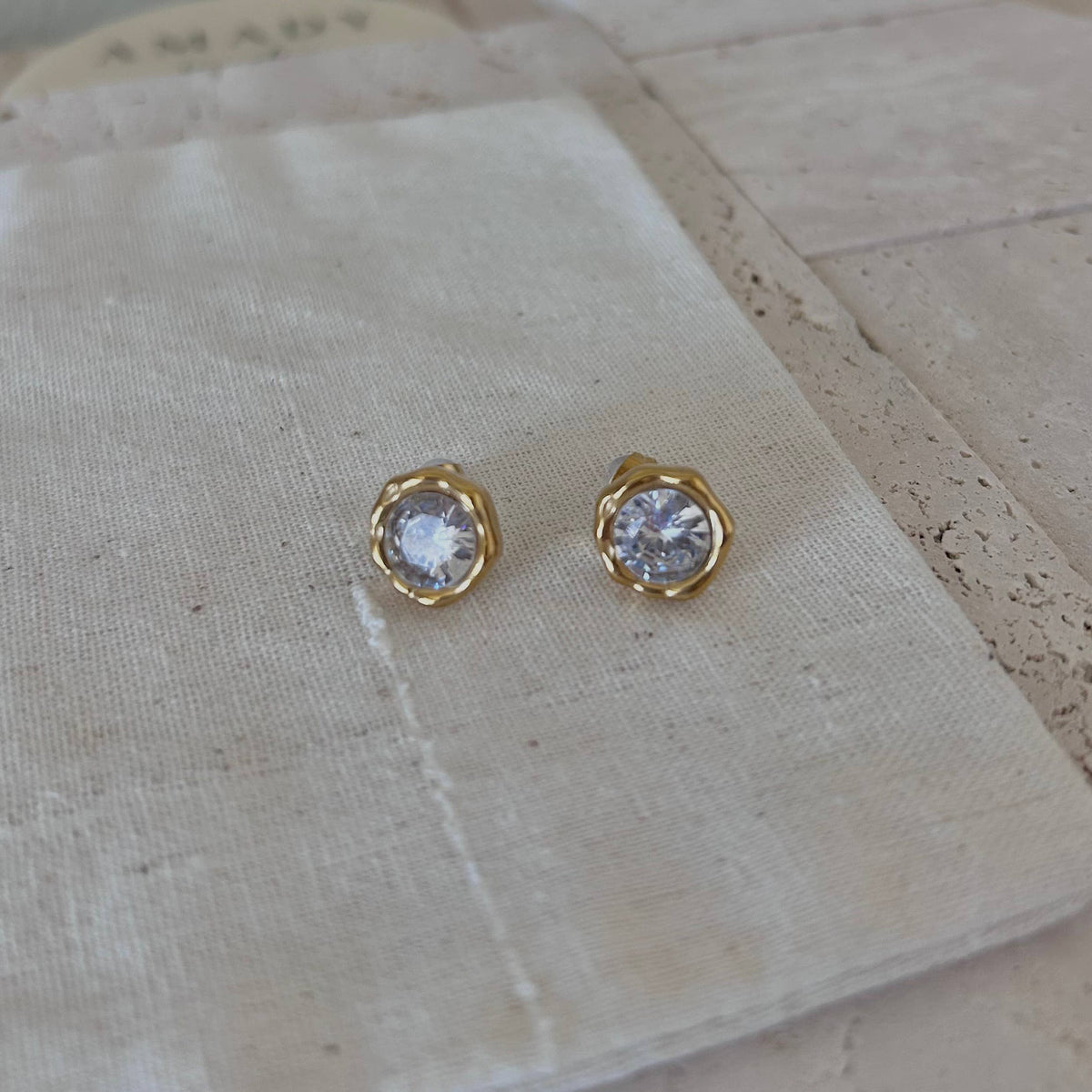 Crystal studs post earrings minimal simple earring