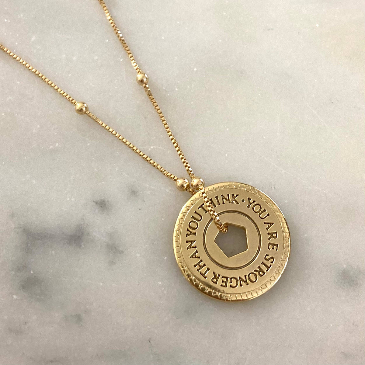 Gold filled coin medallion medal necklace 18k gold filled