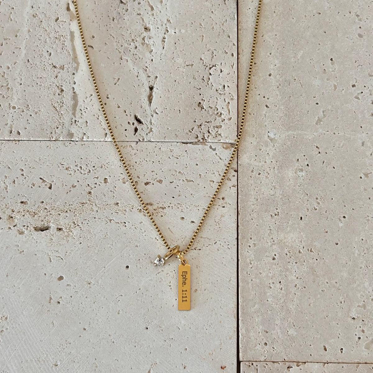 Religious Necklace Jewelry Bible verse Loved Chosen 14k GP