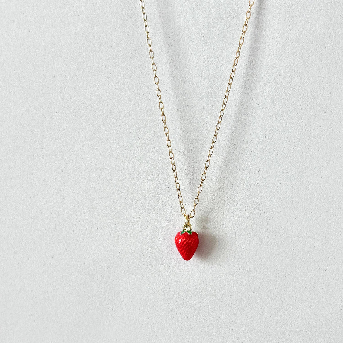 Strawberry Necklace fruit jewelry layering gold filled